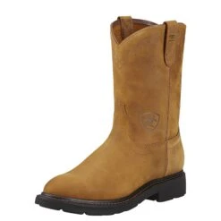 Ariat Boots: Men's 10004986 Sierra Brown Slip-Resistant Wellington Work Boots -Work Shoe Store 10004986 3 4