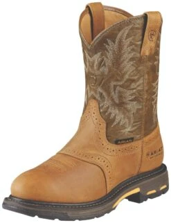 Ariat Boots: Men's Composite Toe 10008635 Waterproof Workhog Pull-On Cowboy Boots -Work Shoe Store 10008635 3 4 front