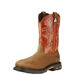 Ariat Boots: Men's Brown 10017170 Puncture-Resistant Composite Toe Workhog Cowboy Boots 11 Ariat Boots: Men's Brown 10017170 Puncture-Resistant Composite Toe Workhog Cowboy Boots -Work Shoe Store 10017170 3 4 front