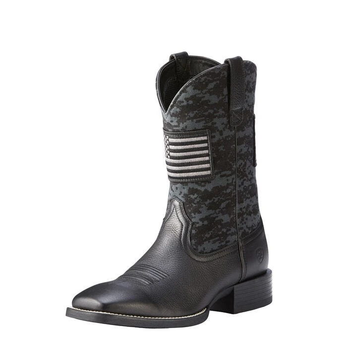 Ariat Boots: Men's 10023361 Black Deertan Sport Patriot Western Boot 7 Ariat Boots: Men's 10023361 Black Deertan Sport Patriot Western Boot - Image 5