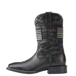 Ariat Boots: Men's 10023361 Black Deertan Sport Patriot Western Boot 10 Ariat Boots: Men's 10023361 Black Deertan Sport Patriot Western Boot -Work Shoe Store 10023361 side