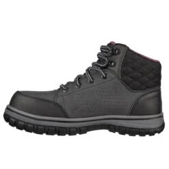Skechers Work Boots: Women's 108004 BLK Black Composite Toe McColl EH Waterproof Work Boot -Work Shoe Store 108004 blk eedit