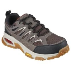 Skechers Work Shoes: Men's 200140 TPBK Taupe Black Steel Toe Skech-Air Envoy Arcket EH Work Shoe