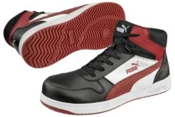 Puma Shoes: Men's 630055 Black White Red Composite Toe Mid EH Frontcourt Heritage Work Shoe -Work Shoe Store 630050 frontcourt blk wht red mid pairoaftyyit3xj78 1