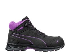 Puma Shoes: Women's 633895 Black Purple 2.0 Composite-Fiberglass Toe Mid Stepper Work Shoe