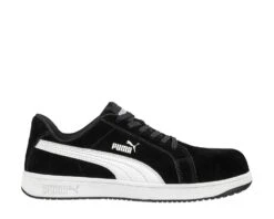 Puma Safety: Men's 640015 Black Composite-Fiberglass Toe Iconic Suede Low Work Shoe