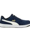 Puma Safety: Men's 640025 Navy Composite-Fiberglass Toe Iconic Suede Low Work Shoe -Work Shoe Store 640025 iconic suede navy low single01 web