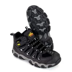 Thorogood Boots: Men's 804-6490 Black Crosstrex I-Met Steel Toe Hiker Work Boot -Work Shoe Store 6490 3edit