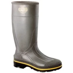 Servus Boots: Men's 75101 Gray Black Steel Toe Waterproof PVC 15IN Boot -Work Shoe Store 75101