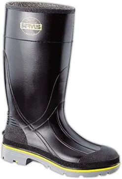 Servus Boots: Men's 75109 Black Gray Steel Toe Waterproof PVC 15IN Boot -Work Shoe Store 75109