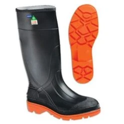 Servus Boots: Men's 75145C Black Orange Steel Toe Waterproof PVC 15IN Boot -Work Shoe Store 75145c