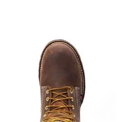 Thorogood Boots: Men's 804 4520 Brown Nano Toe USA Made American Heritage 8" Waterproof Insulated Crazyhorse Work Boot -Work Shoe Store 814 4520 6edit 1