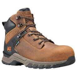 Timberland Pro Boots: Men's A1RVS Tan Hypercharge Composite Toe Waterproof Work Boot -Work Shoe Store a1rvs