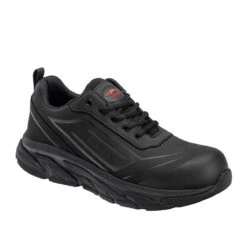 Avenger Shoes: Men's A250 Black Aluminum Toe K4 EH Slip Resistant Oxford Work Shoe