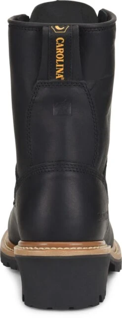 Carolina Boots: Men's CA1825 Black 8" Steel Toe Elm Logger Boot -Work Shoe Store ca1825 500xauto heel
