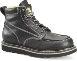 Carolina Boots: Men's CA7007 Black Flatiron 6" Moc Wedge Toe Work Boot