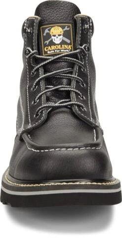 Carolina Boots: Men's CA7007 Black Flatiron 6" Moc Wedge Toe Work Boot 10 Carolina Boots: Men's CA7007 Black Flatiron 6" Moc Wedge Toe Work Boot -Work Shoe Store ca7007 4