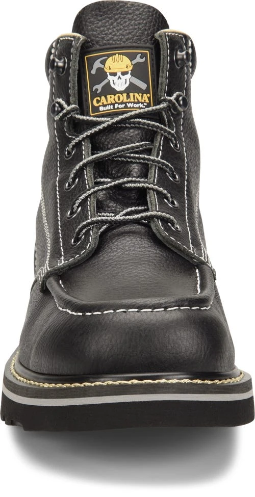Carolina Boots: Men's CA7007 Black Flatiron 6" Moc Wedge Toe Work Boot 5 Carolina Boots: Men's CA7007 Black Flatiron 6" Moc Wedge Toe Work Boot - Image 3