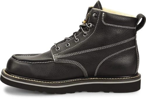 Carolina Boots: Men's CA7007 Black Flatiron 6" Moc Wedge Toe Work Boot 4 Carolina Boots: Men's CA7007 Black Flatiron 6" Moc Wedge Toe Work Boot - Image 2