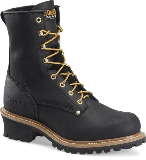 Carolina Boots: Men's CA825 Black 8" Elm Logger Boot 3 Carolina Boots: Men's CA825 Black 8" Elm Logger Boot