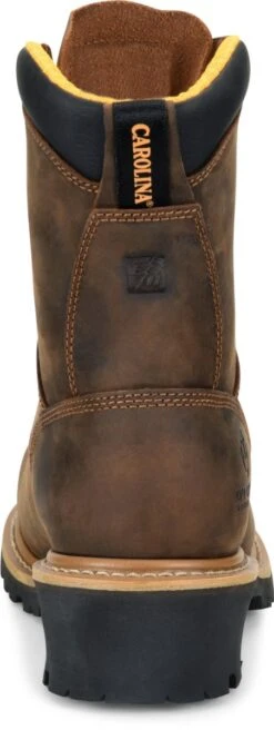 Carolina Boots: Men's CA9853 Brown Poplar 8” Composite Toe Logger Boot -Work Shoe Store ca9853 500xauto heel