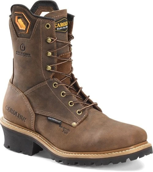 Carolina Boots: Men's CA9855 Brown 8" Composite Square Toe Waterproof Logger Boot 3 Carolina Boots: Men's CA9855 Brown 8" Composite Square Toe Waterproof Logger Boot