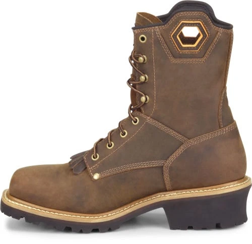 Carolina Boots: Men's CA9855 Brown 8" Composite Square Toe Waterproof Logger Boot 5 Carolina Boots: Men's CA9855 Brown 8" Composite Square Toe Waterproof Logger Boot - Image 3
