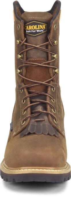 Carolina Boots: Men's CA9855 Brown 8" Composite Square Toe Waterproof Logger Boot 12 Carolina Boots: Men's CA9855 Brown 8" Composite Square Toe Waterproof Logger Boot -Work Shoe Store ca9855 500xauto toe