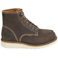 Carhartt Boots: Men's CMW6095 Brown 6-Inch Waterproof General Toe Wedge Boots -Work Shoe Store carhartt cmw6095 o 01