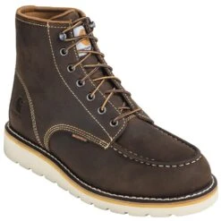 Carhartt Boots: Men's CMW6095 Brown 6-Inch Waterproof General Toe Wedge Boots -Work Shoe Store carhartt cmw6095 p 01