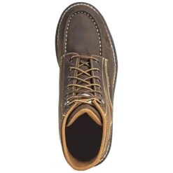 Carhartt Boots: Men's CMW6095 Brown 6-Inch Waterproof General Toe Wedge Boots -Work Shoe Store carhartt cmw6095 t 01