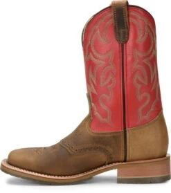 Double H Boots: Men's DH3556 Red Leather USA-Made 11-Inch Cowboy Boots -Work Shoe Store dh3556 500xauto instep