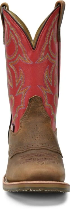 Double H Boots: Men's DH3556 Red Leather USA-Made 11-Inch Cowboy Boots -Work Shoe Store dh3556 500xauto toe