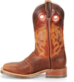 Double H Boots: Men's DH4400 Brown 12" Mickey ICE Roper Domestic Wide Square Toe Cowboy Boot -Work Shoe Store dh4400 500xauto instep