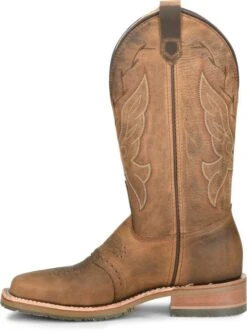 Double H Boots: Women's DH5314 Old Town Folklore Charity 12" Domestic Wide Square Toe Roper -Work Shoe Store dh5314 500xauto instep