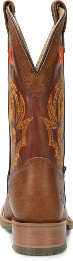 Double H Boots: Men's DH5400 Brown Square Steel Toe ICE Roper 13" Pull On Cowboy Boot -Work Shoe Store dh5400 500xauto heel