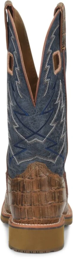 Double H Boots: Men’s DH7011 Navy NYLES 11” Steel Toe Square Toe Roper -Work Shoe Store dh7011 500xauto heel