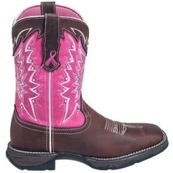 Durango Boots: Women's Brown RD3557 Pink Awareness Western Work Boots -Work Shoe Store durango rd3557 o 01