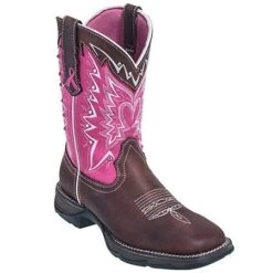 Durango Boots: Women's Brown RD3557 Pink Awareness Western Work Boots -Work Shoe Store durango rd3557 p 01