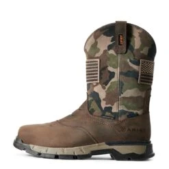 Ariat Boots: Men's 10029518 Dark Brown Camo Rebar Flex Patriot Waterproof Composite Toe Work Boot -Work Shoe Store f19 mns work couto 10029518 side