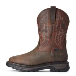 Ariat Boots: Men's 10033991 Dark Brown Big Rig Waterproof Work Boot -Work Shoe Store f20 mns work 10033991 side