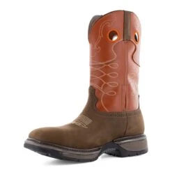 Frye Supply Boots: FR40102 Brown/Orange Steel Toe Safety-Crafted 10" Unlined Western Work Boot -Work Shoe Store fr40102 03edit
