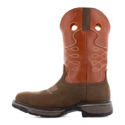 Frye Supply Boots: FR40102 Brown/Orange Steel Toe Safety-Crafted 10" Unlined Western Work Boot -Work Shoe Store fr40102 04edit