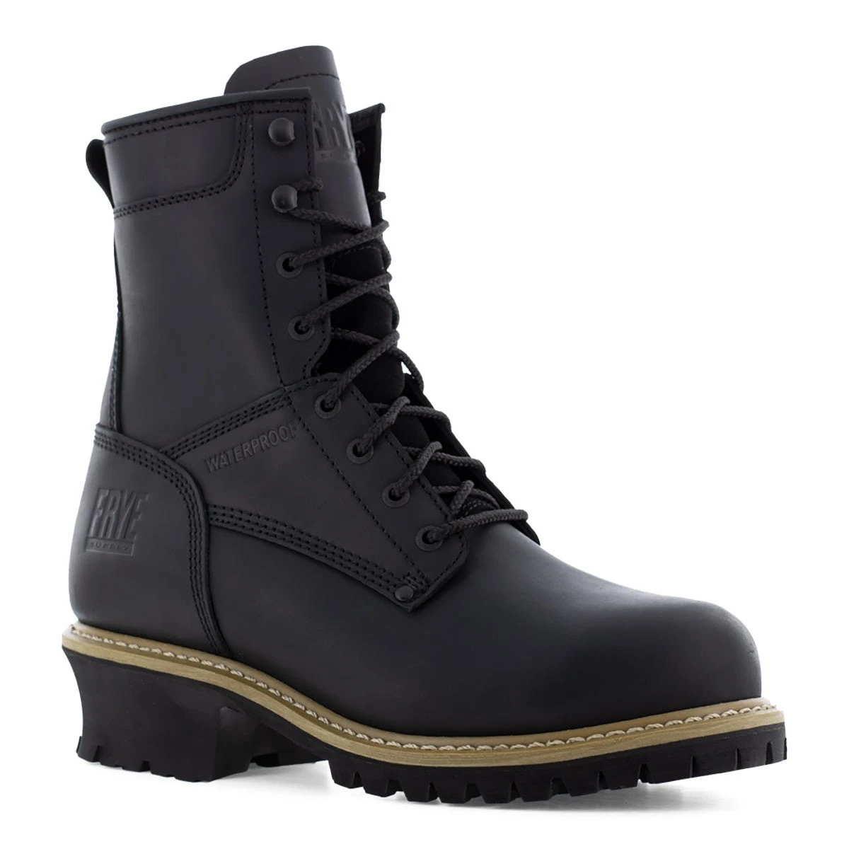 Frye Boots: Men's FR40201 Black Steel Toe 8" Waterproof Logger Work Boot 3 Frye Boots: Men's FR40201 Black Steel Toe 8" Waterproof Logger Work Boot