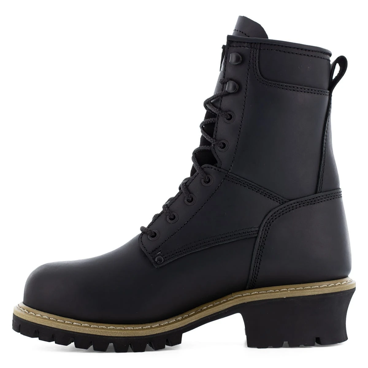 Frye Boots: Men's FR40201 Black Steel Toe 8" Waterproof Logger Work Boot 6 Frye Boots: Men's FR40201 Black Steel Toe 8" Waterproof Logger Work Boot - Image 4