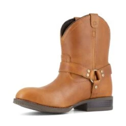 Frye Supply Boots: Women's FR40602F Brown Steel Toe Safety-Crafted Harness Work Boot -Work Shoe Store frye fr40602f harness boot 03