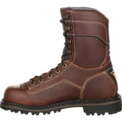 Georgia Boots: Men's Brown GB00238 Composite Toe Waterproof AMP Logger Low Heel Boots -Work Shoe Store gb00238 5 large