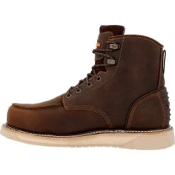 Georgia Boots: Men's GB00592 Brown Nano Composite Toe AMP LT Wedge Moc Toe Waterproof Work Boot -Work Shoe Store gb00592 instep profile