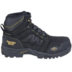 Georgia Boots: Waterproof Composite Toe EH 6-Inch Black GB00130 Men's Amplitude Leather Work Boots -Work Shoe Store georgia gb00130 o 01