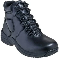 Grabbers Work Shoes: Men's G1240 Black Affixed Black Slip Resistant Work Boot -Work Shoe Store graber g1240st p 01
